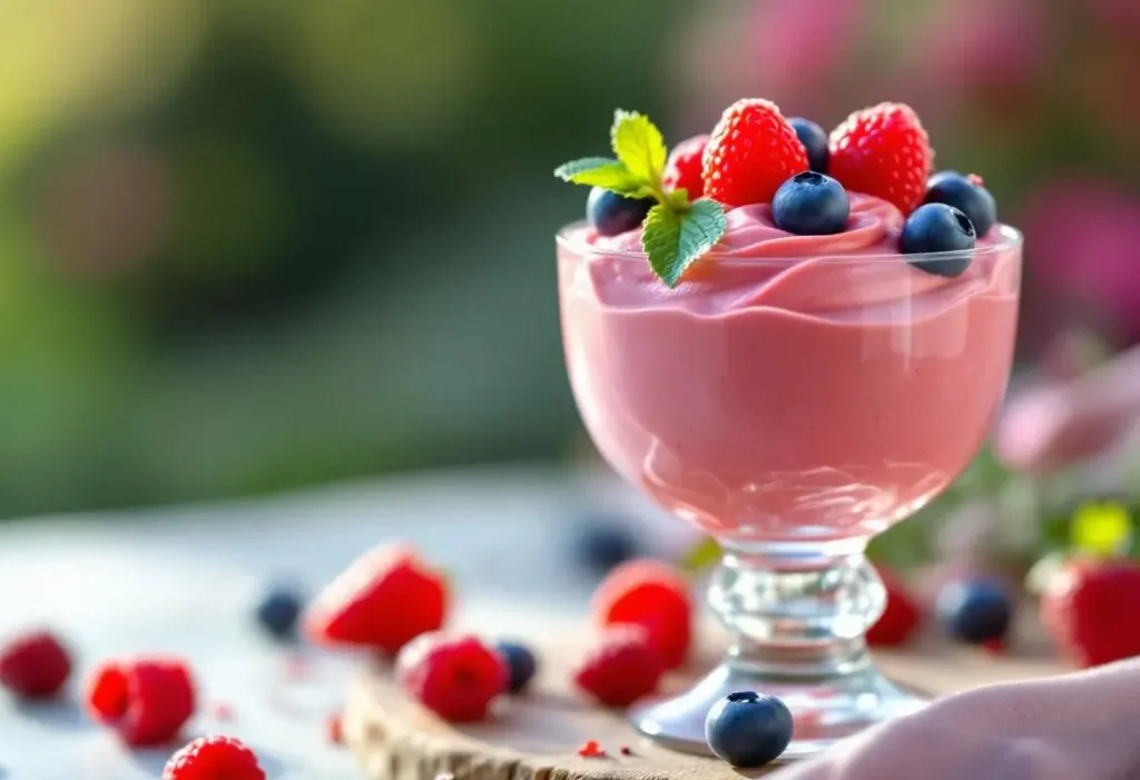 Mousse Aux Fruits Rouges « Je prépare toujours cette mousse glacée aux fruits rouges : c’est ma ...