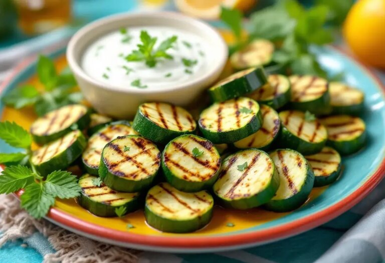 Je sers ces courgettes à la plancha avec une sauce yaourt à l’ail : un classique à la grecque.jpg
