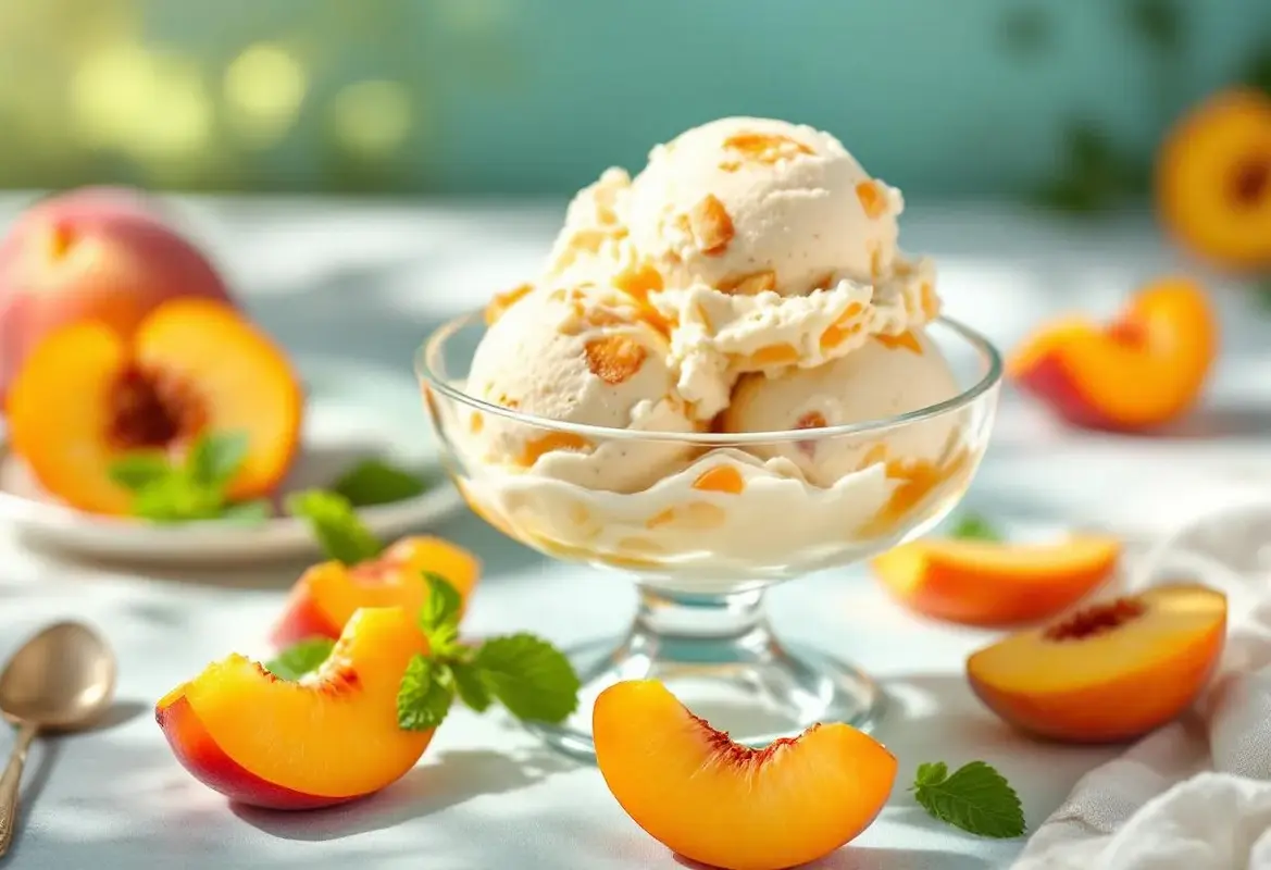 Je prépare cette glace pêche-lait d’amande sans effort, c’est doux, végétal et ultra frais.jpg